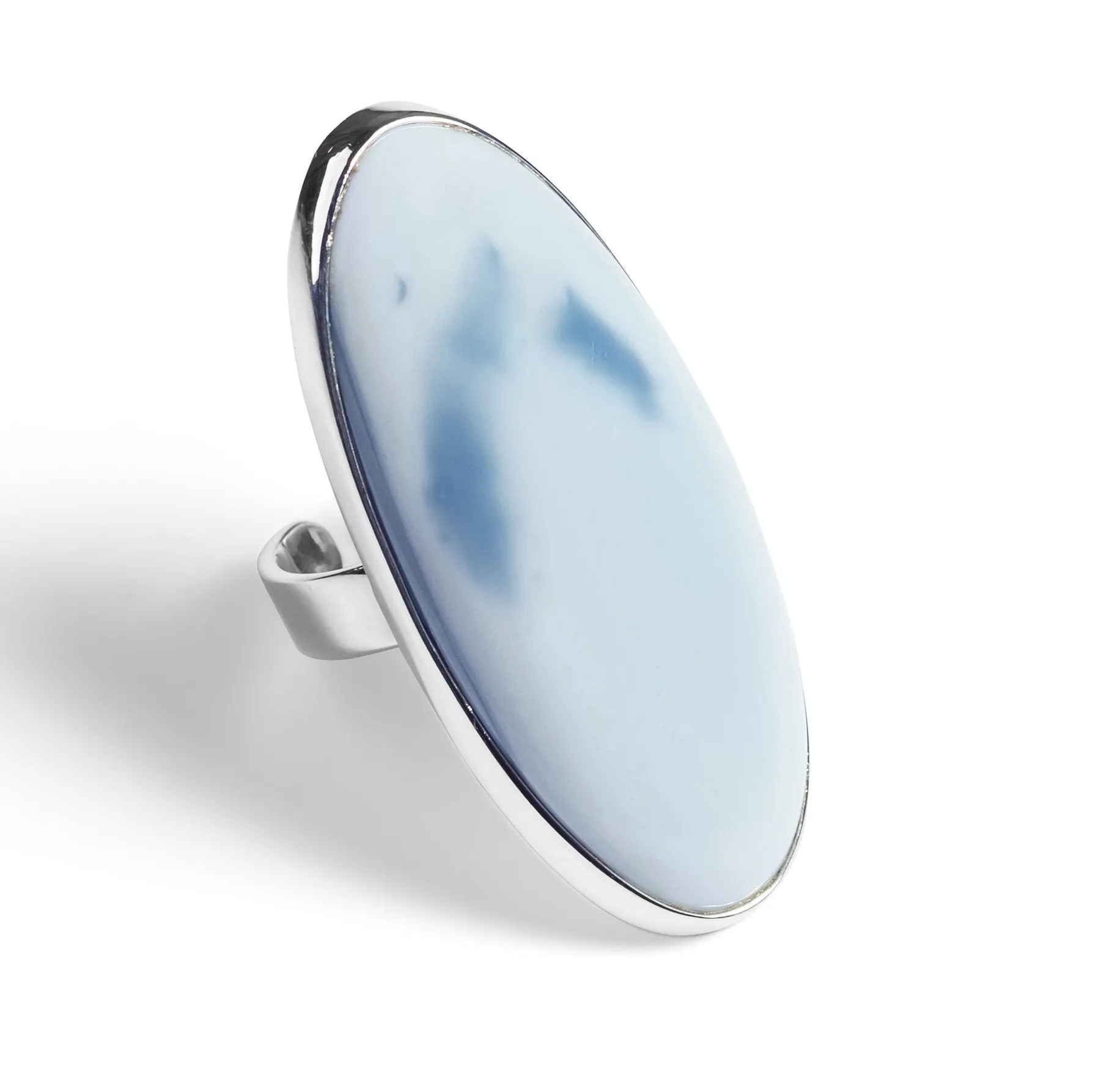 Tranquil Blue Opal Adjustable Statement Ring - Natural Designer Gemstone sold by Henryka