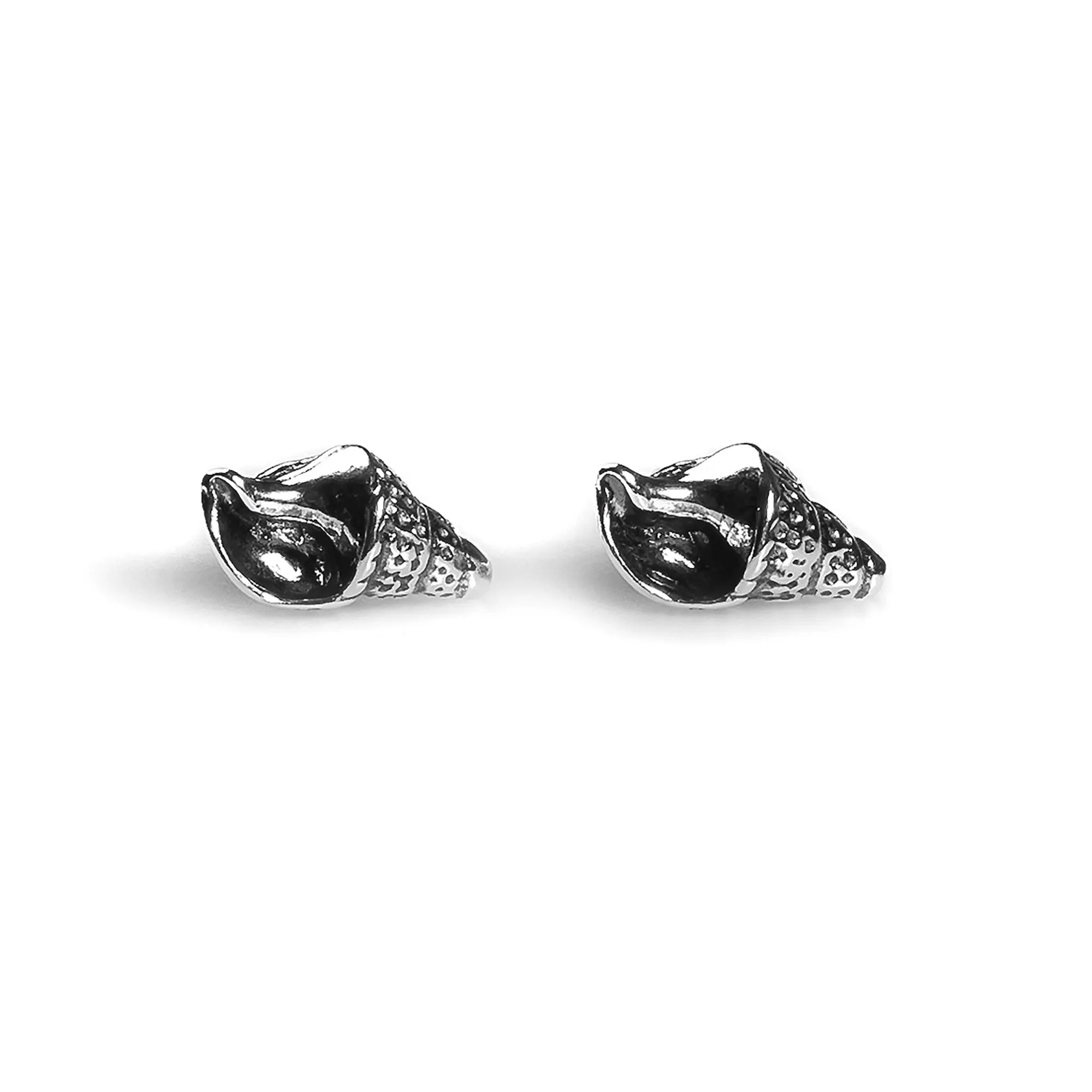 Sea Shell / Seashell Stud Earrings in Silver sold by Henryka
