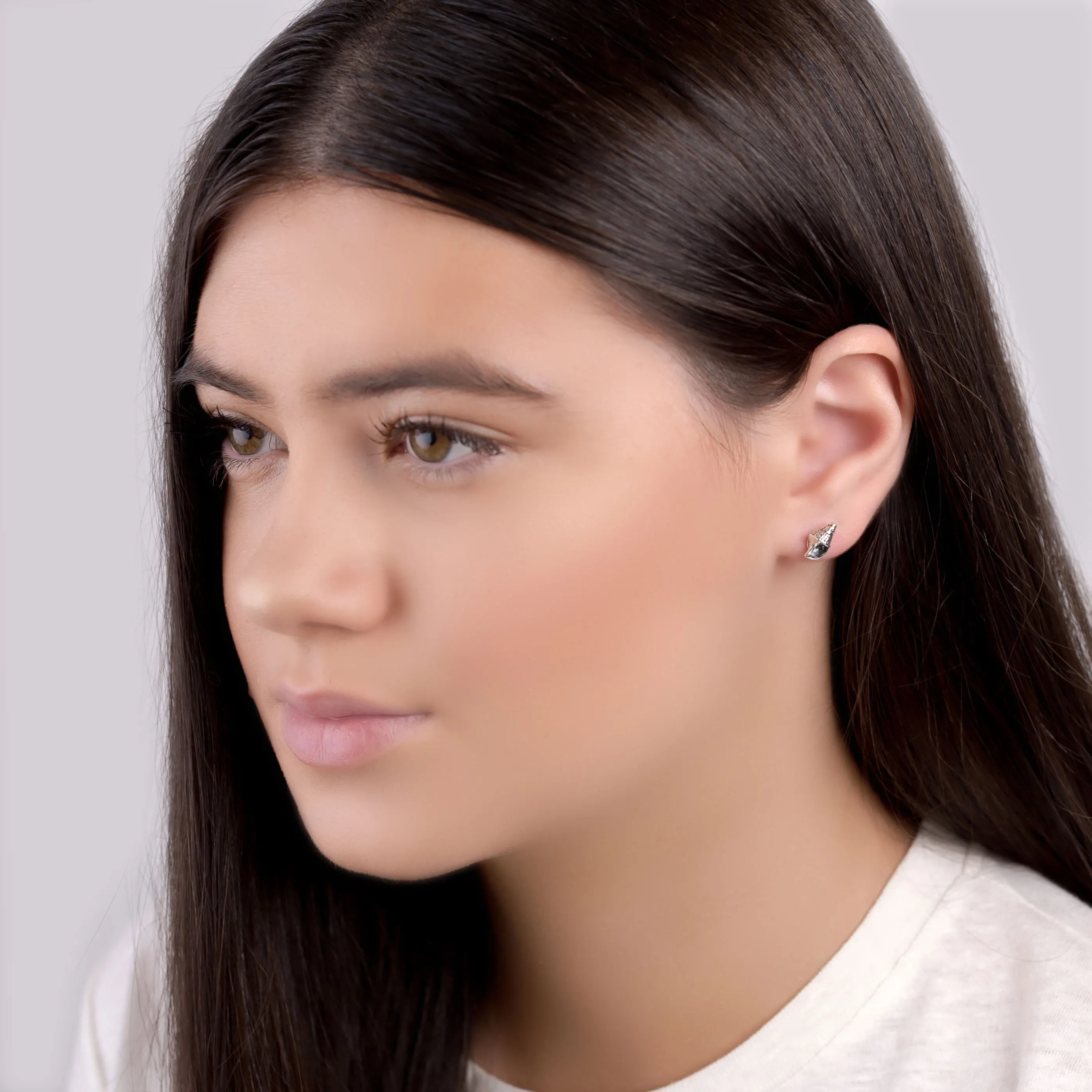 Sea Shell / Seashell Stud Earrings in Silver sold by Henryka product image thumbnail 3