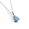 Classic Teardrop Necklace in Silver and Blue Opal sold by Henryka