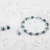 Classic Teardrop Necklace in Silver and Blue Opal sold by Henryka