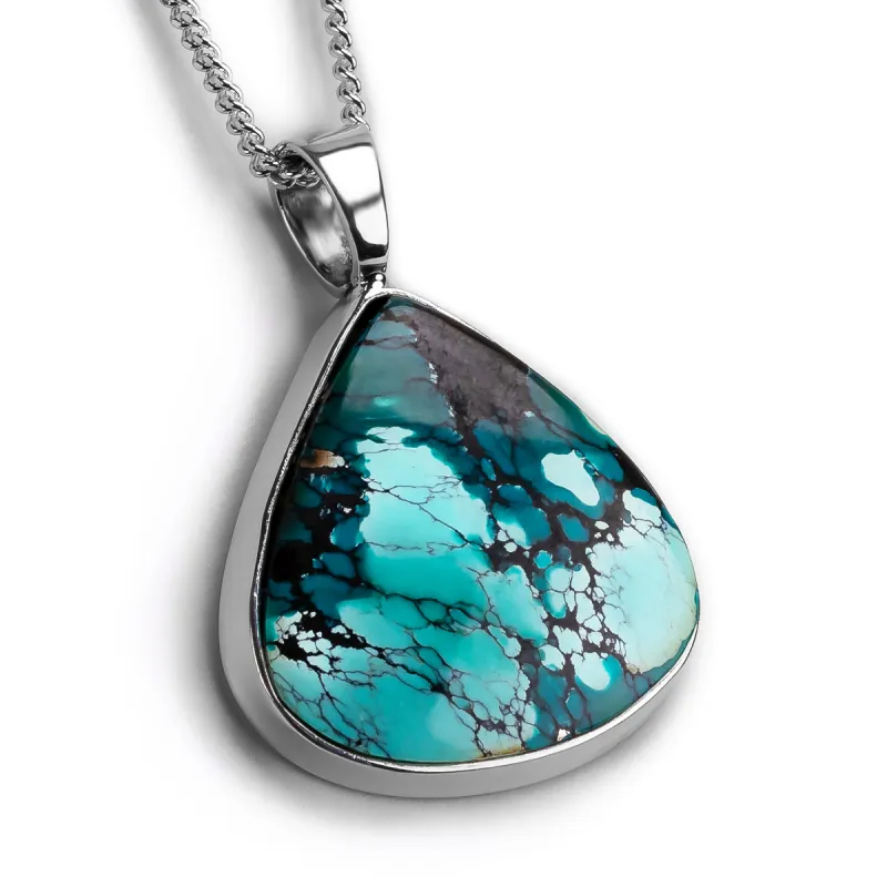 Stunning Tibetan Turquoise Necklace - Natural Designer Gemstone sold by Henryka