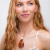 Beautiful Cognac Amber and Silver Necklace - Natural Designer Gemstone sold by Henryka