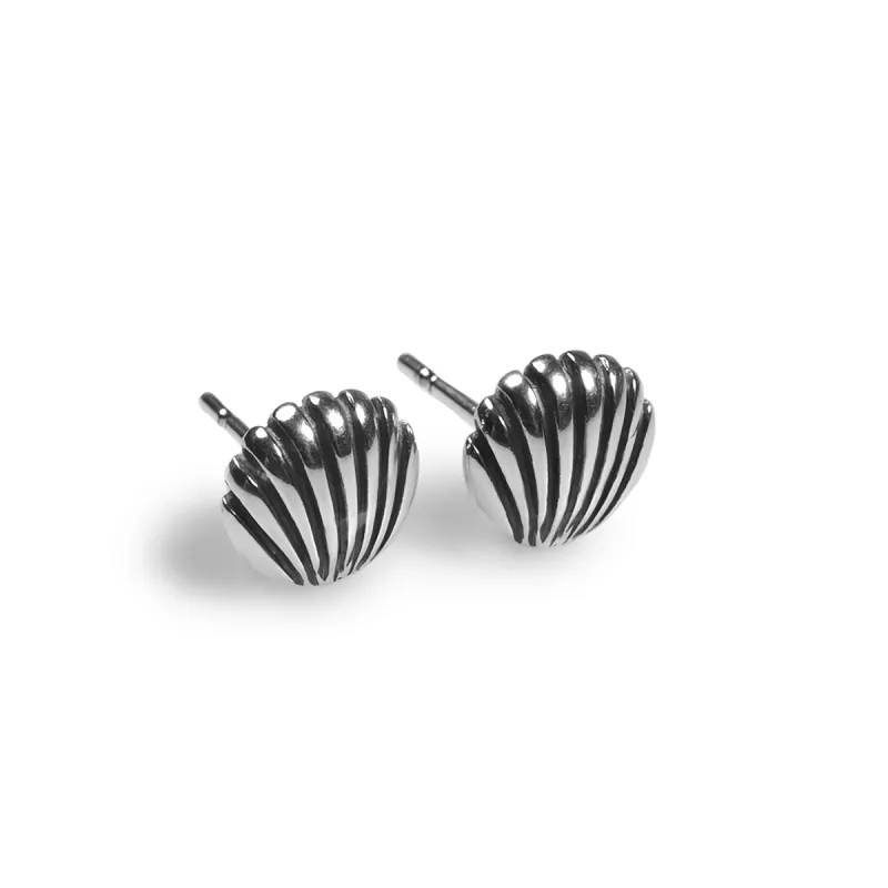Seashell / Sea Shell Stud Earrings in Silver sold by Henryka