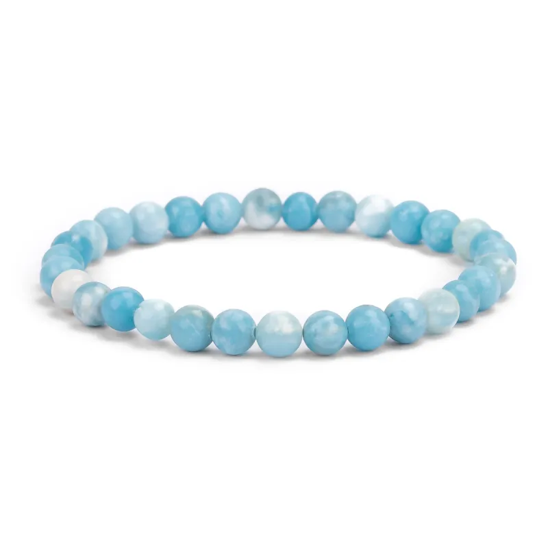 Stretch Bead Bracelet in Larimar Quartz sold by Henryka
