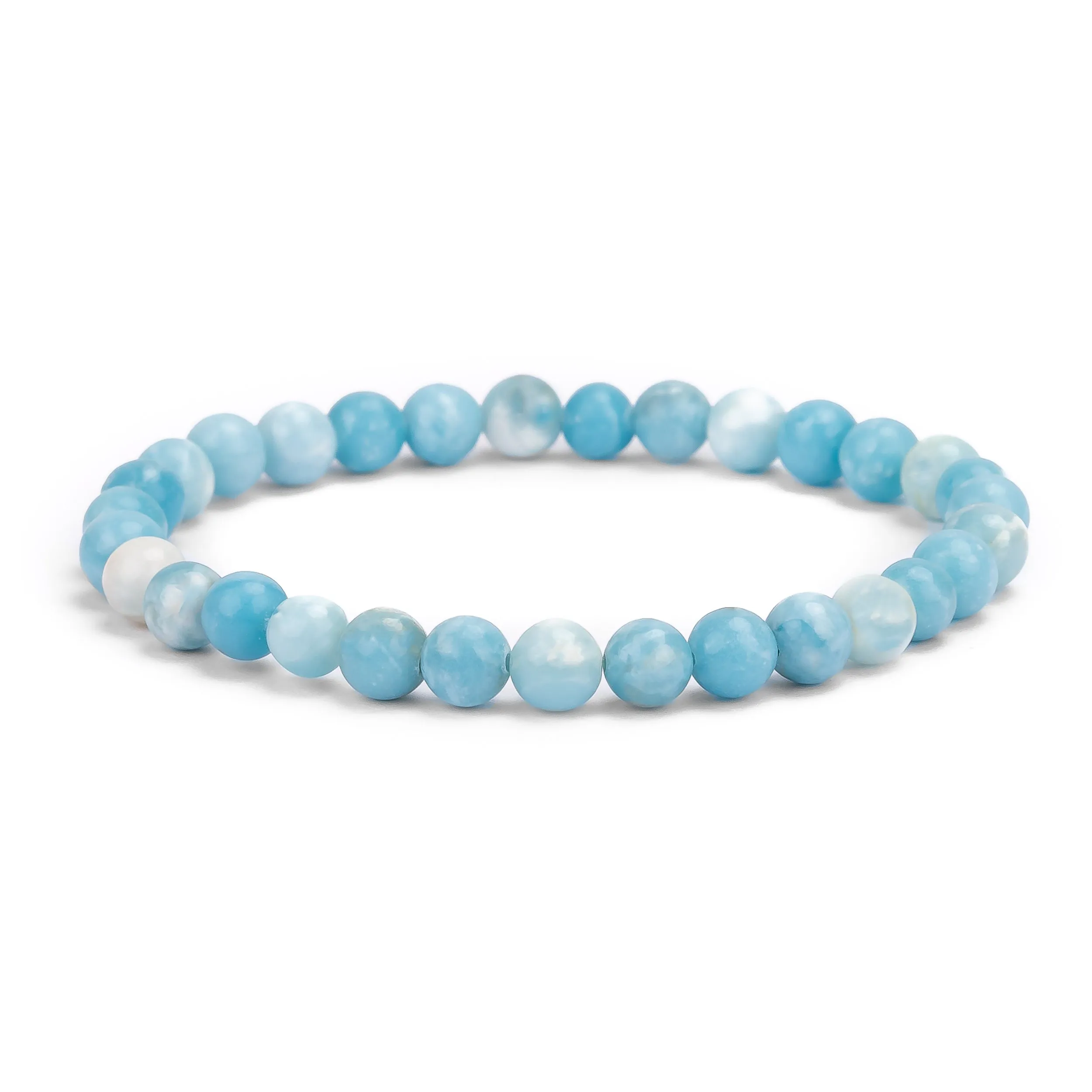 Stretch Bead Bracelet in Larimar Quartz sold by Henryka