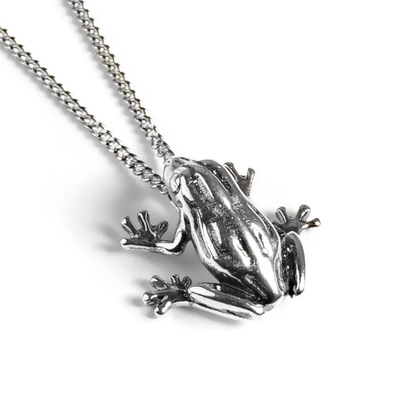 Cute Frog Necklace in Silver sold by Henryka