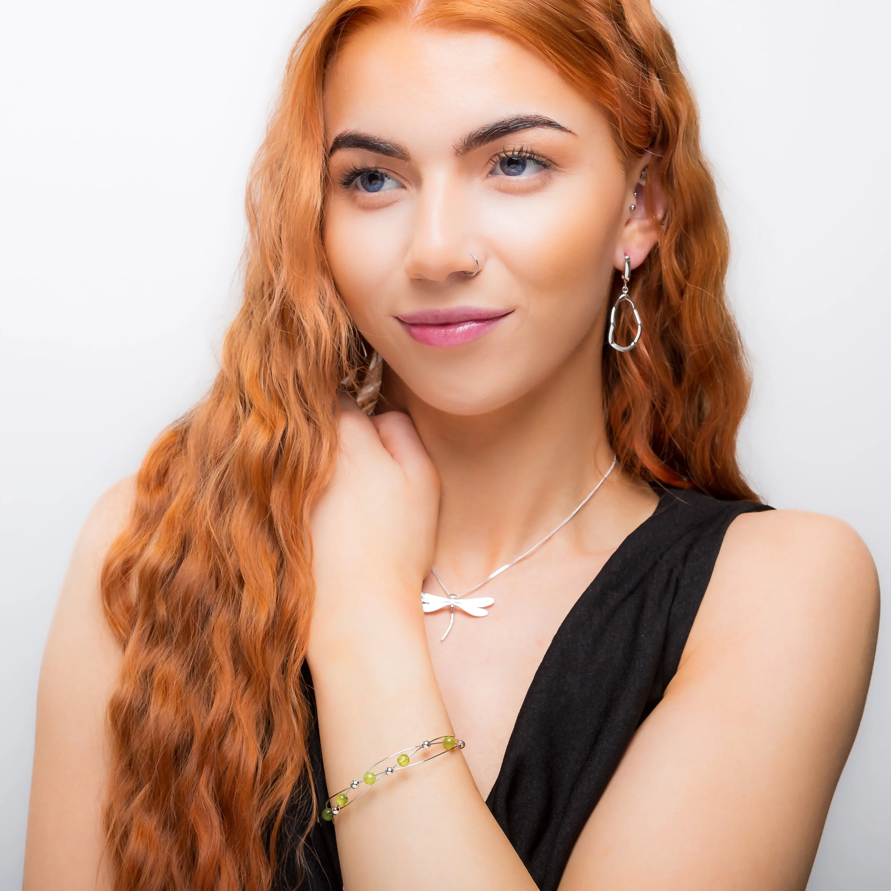 Weaved Bangle in Silver and Peridot sold by Henryka product image thumbnail 3