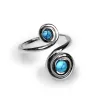Spiral Design Ring in Silver and Turquoise sold by Henryka