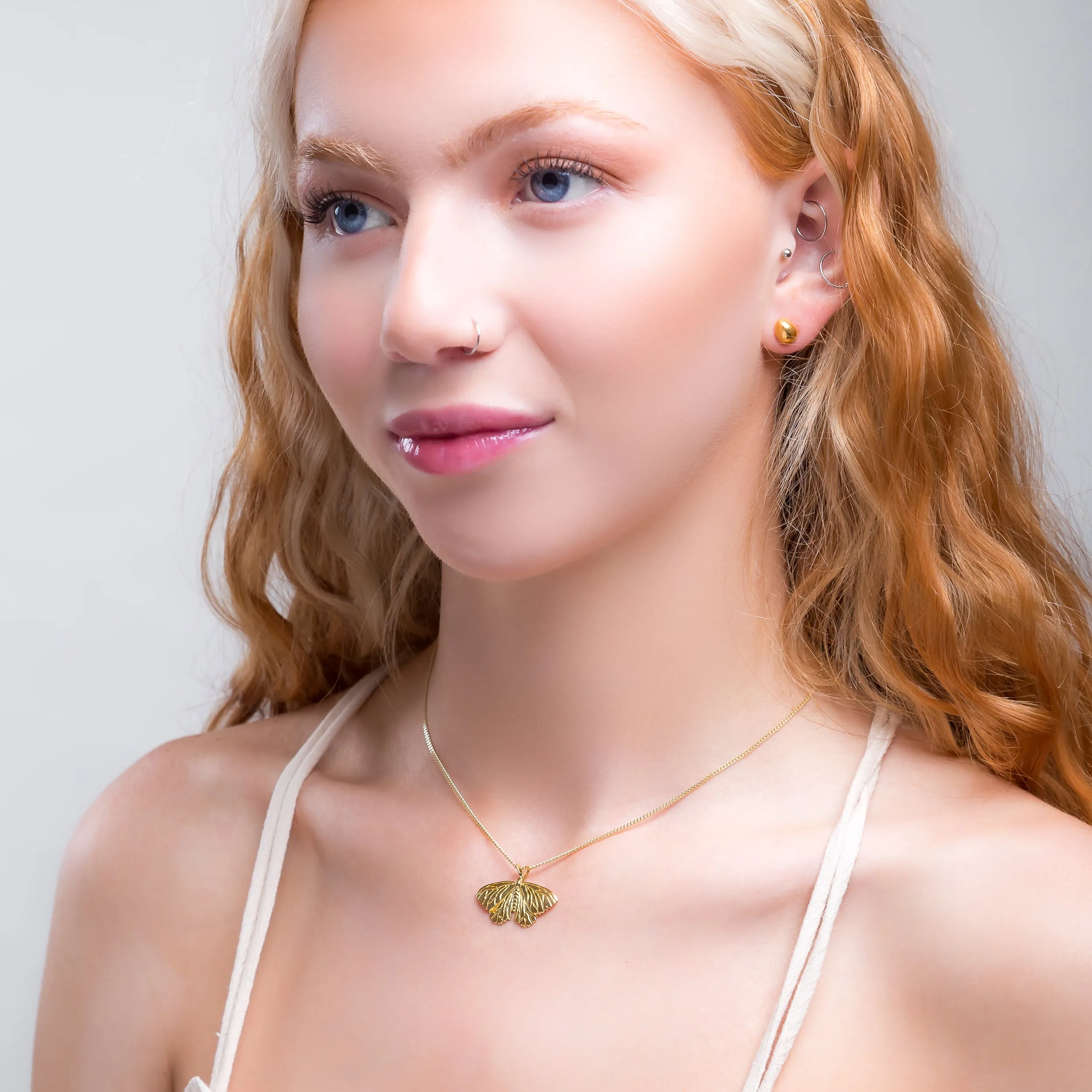 Moth Necklace in Silver with 24ct Gold sold by Henryka product image thumbnail 3