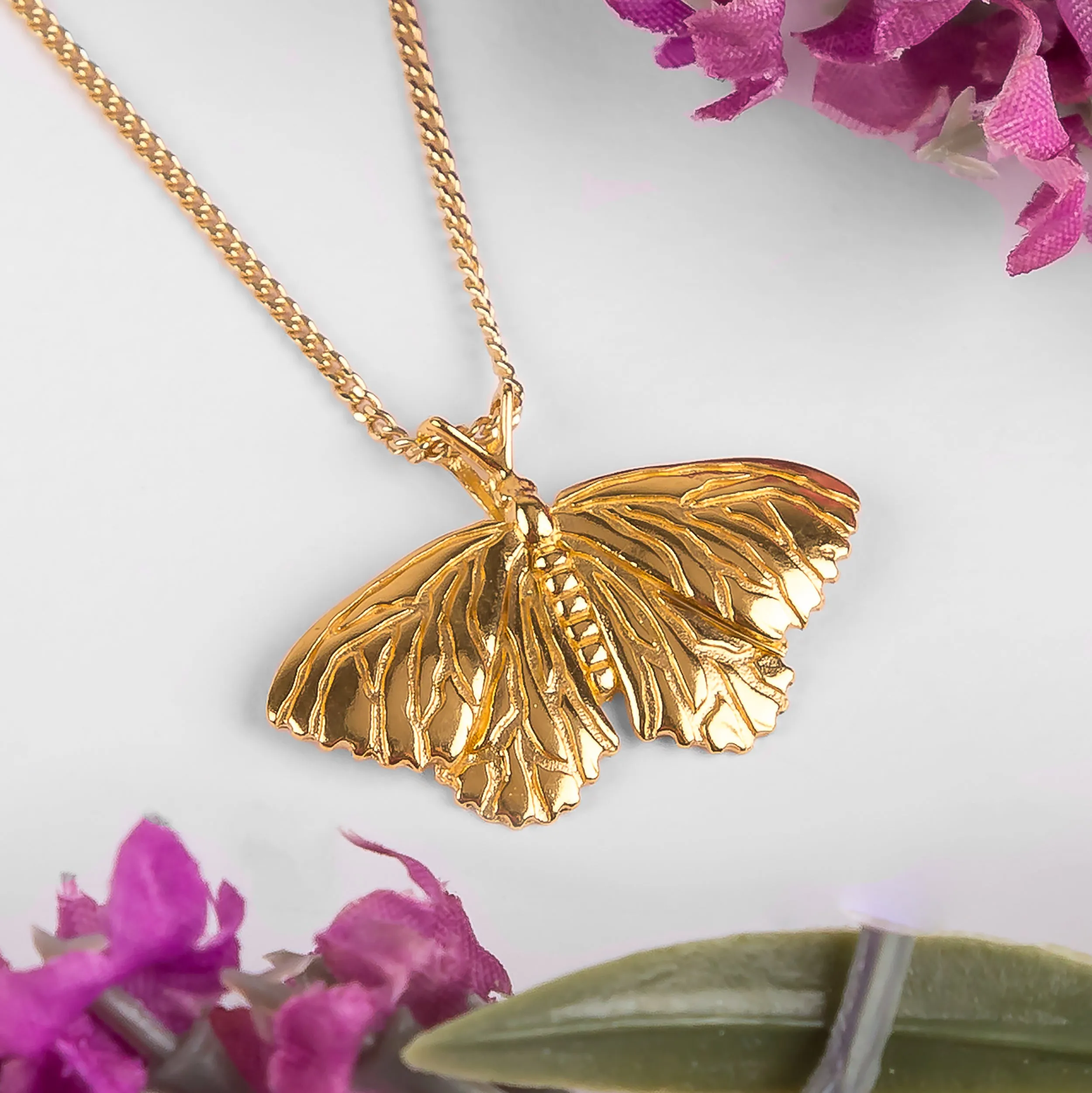 Moth Necklace in Silver with 24ct Gold sold by Henryka product image thumbnail 4