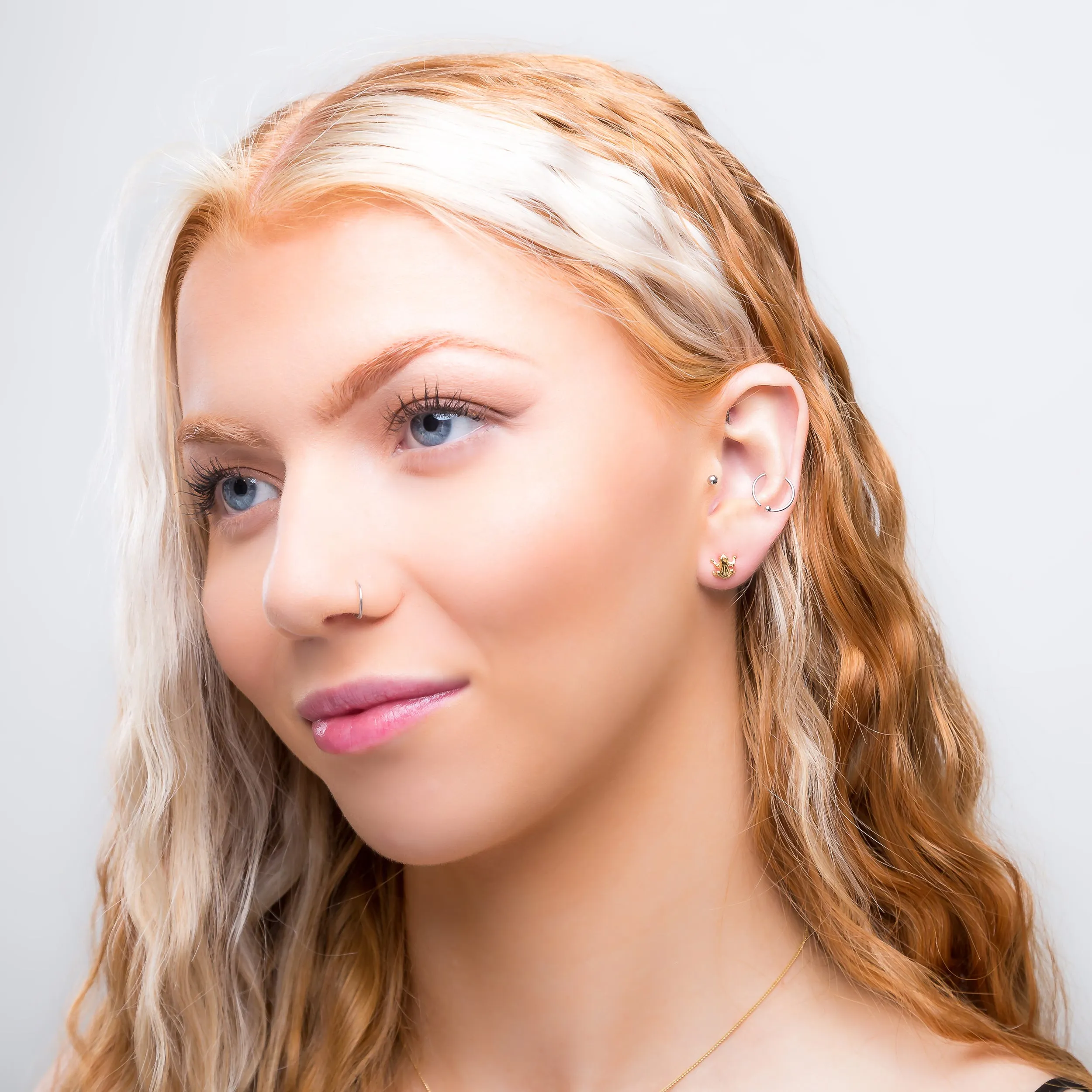 Frog Stud Earrings in Silver with 24ct Gold sold by Henryka product image thumbnail 3