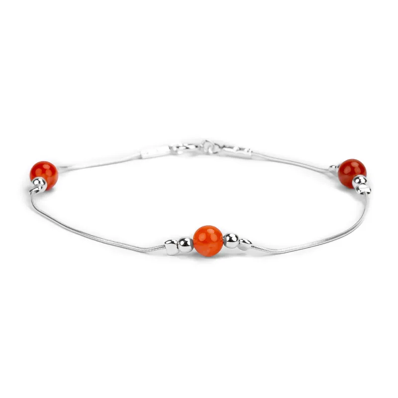 Bead Bracelet in Silver and Carnelian sold by Henryka