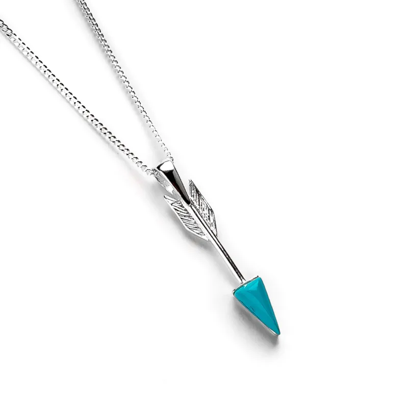 Arrow Necklace in Silver and Turquoise sold by Henryka