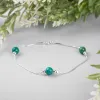 Bead Bracelet in Silver and Natural Turquoise sold by Henryka