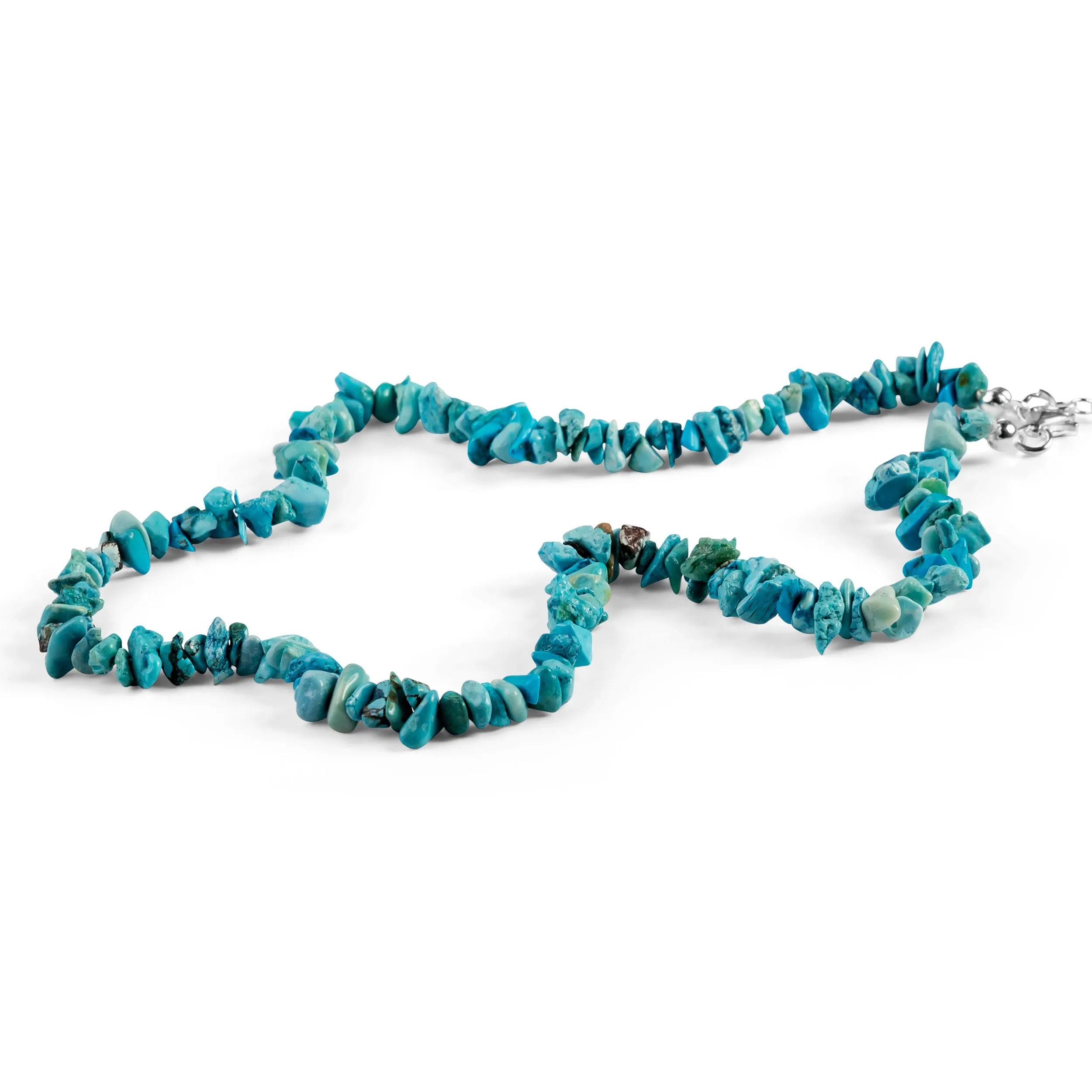 Mini Nugget Bead Necklace in Silver and Natural Turquoise sold by Henryka product image thumbnail 5
