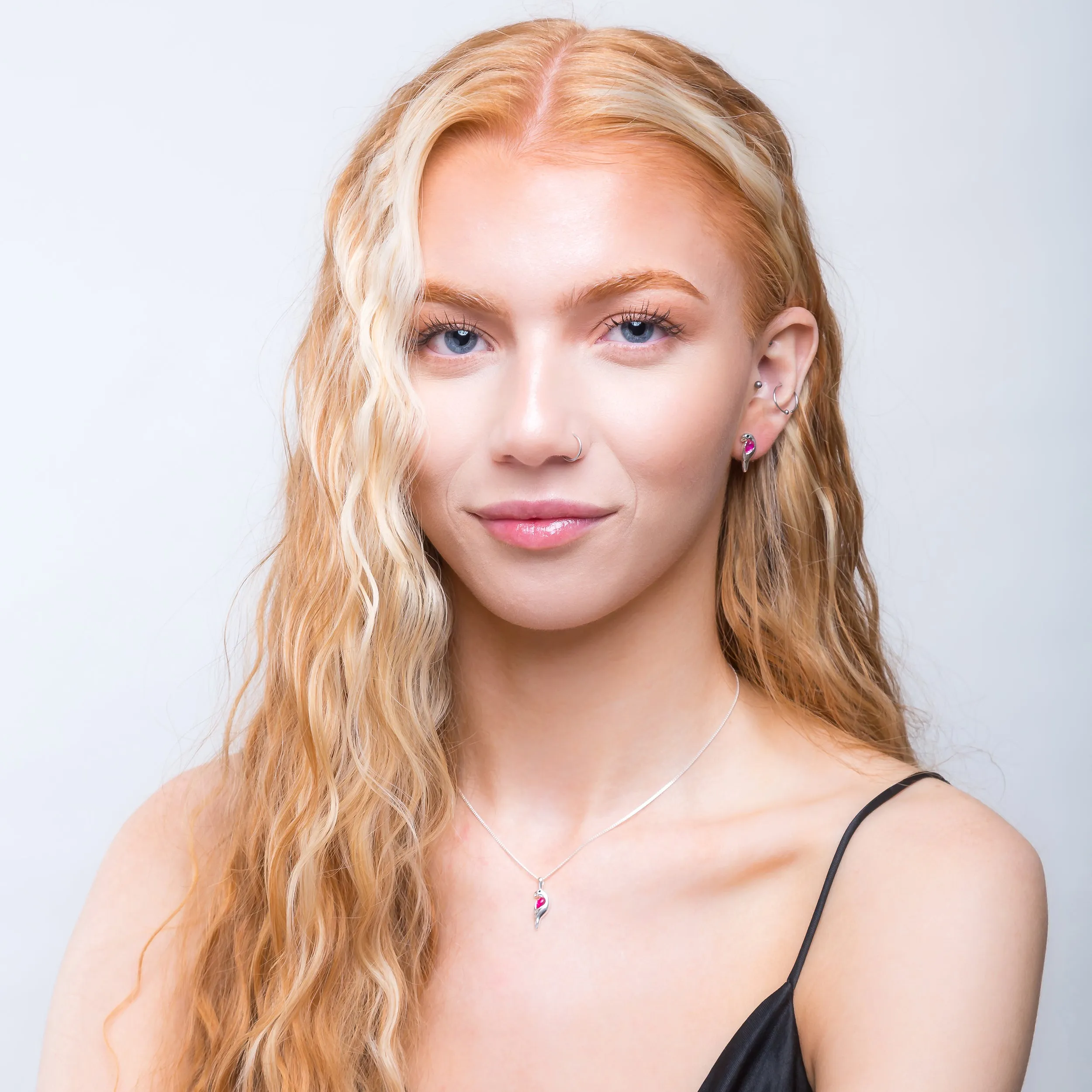 Miniature Parrot Necklace in Silver & Ruby sold by Henryka product image thumbnail 3