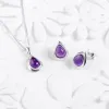 Classic Teardrop Necklace in Silver and Amethyst sold by Henryka