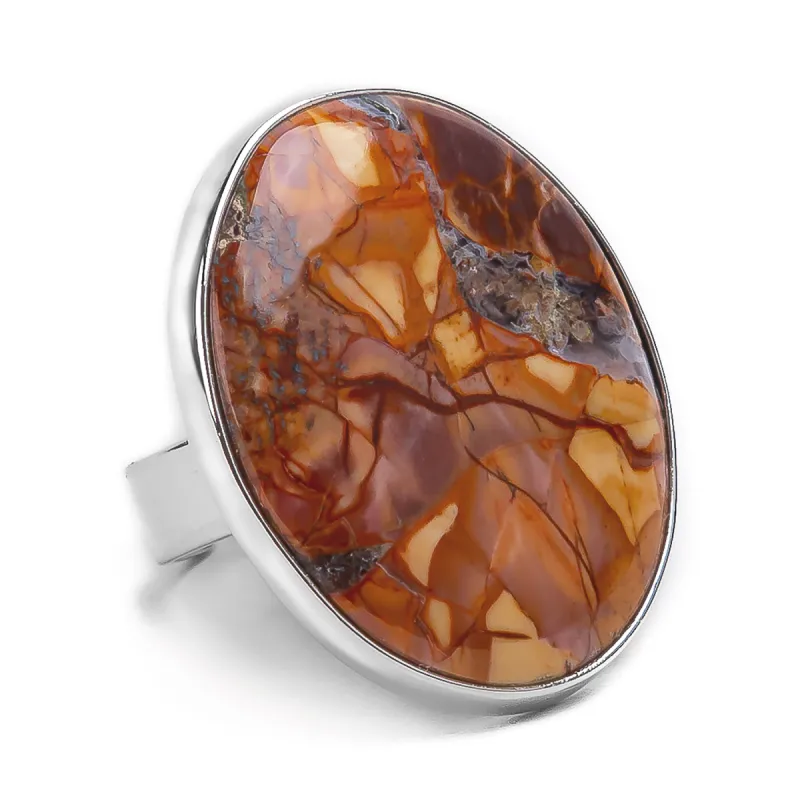 Indonesian Picasso Jasper Ring - Natural Designer Gemstone sold by Henryka