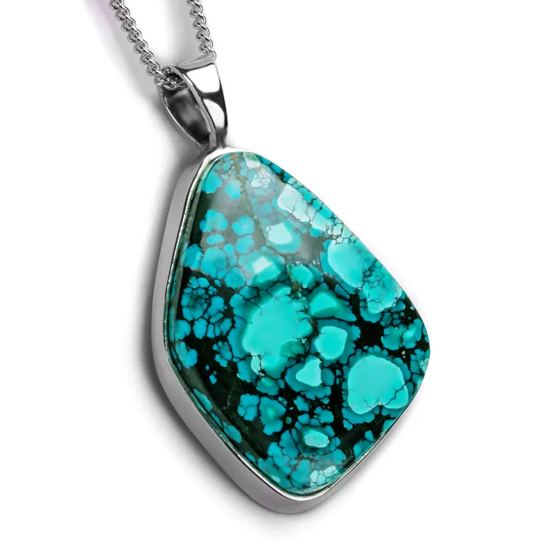 Tibetan Turquoise Necklace - Natural Designer Gemstone sold by Henryka