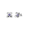 Small Lilac Flower Stud Earrings in Silver & Tanzanite sold by Henryka