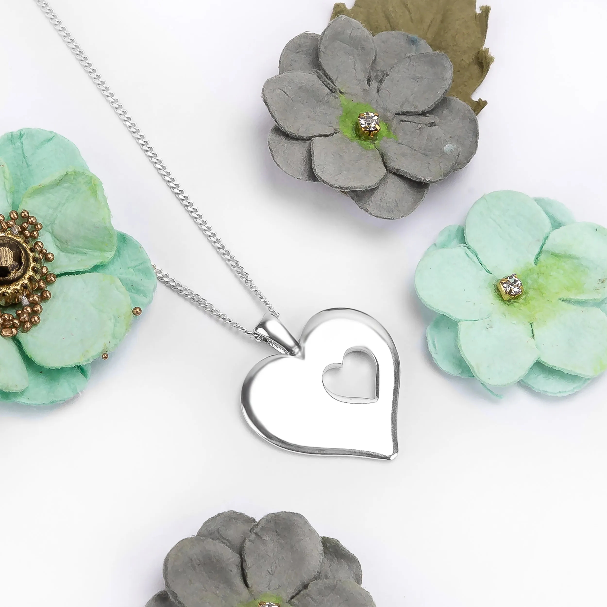 Cut Out Heart Necklace in Silver sold by Henryka product image thumbnail 2