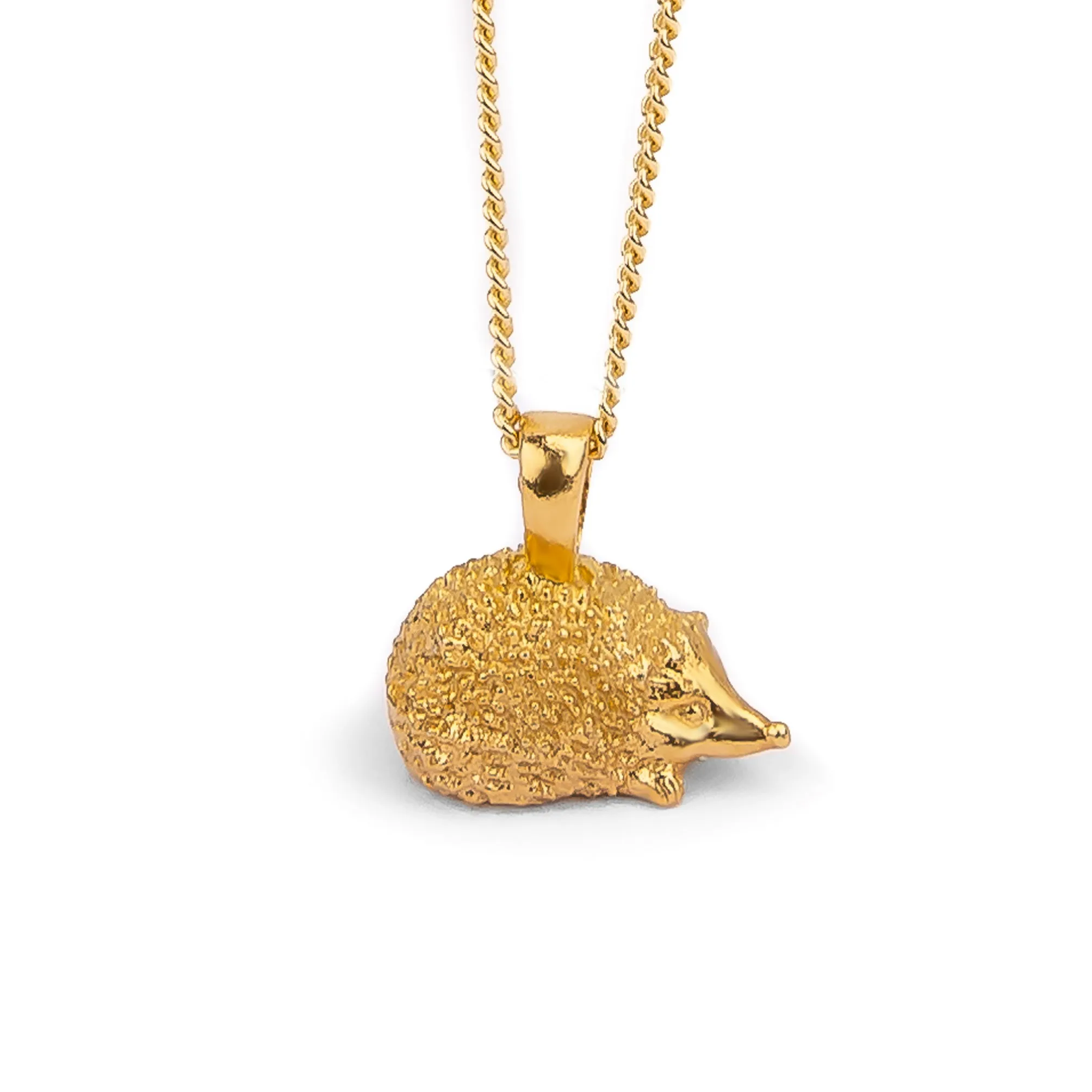 Cute Miniature Hedgehog Necklace in Silver with 24ct Gold sold by Henryka