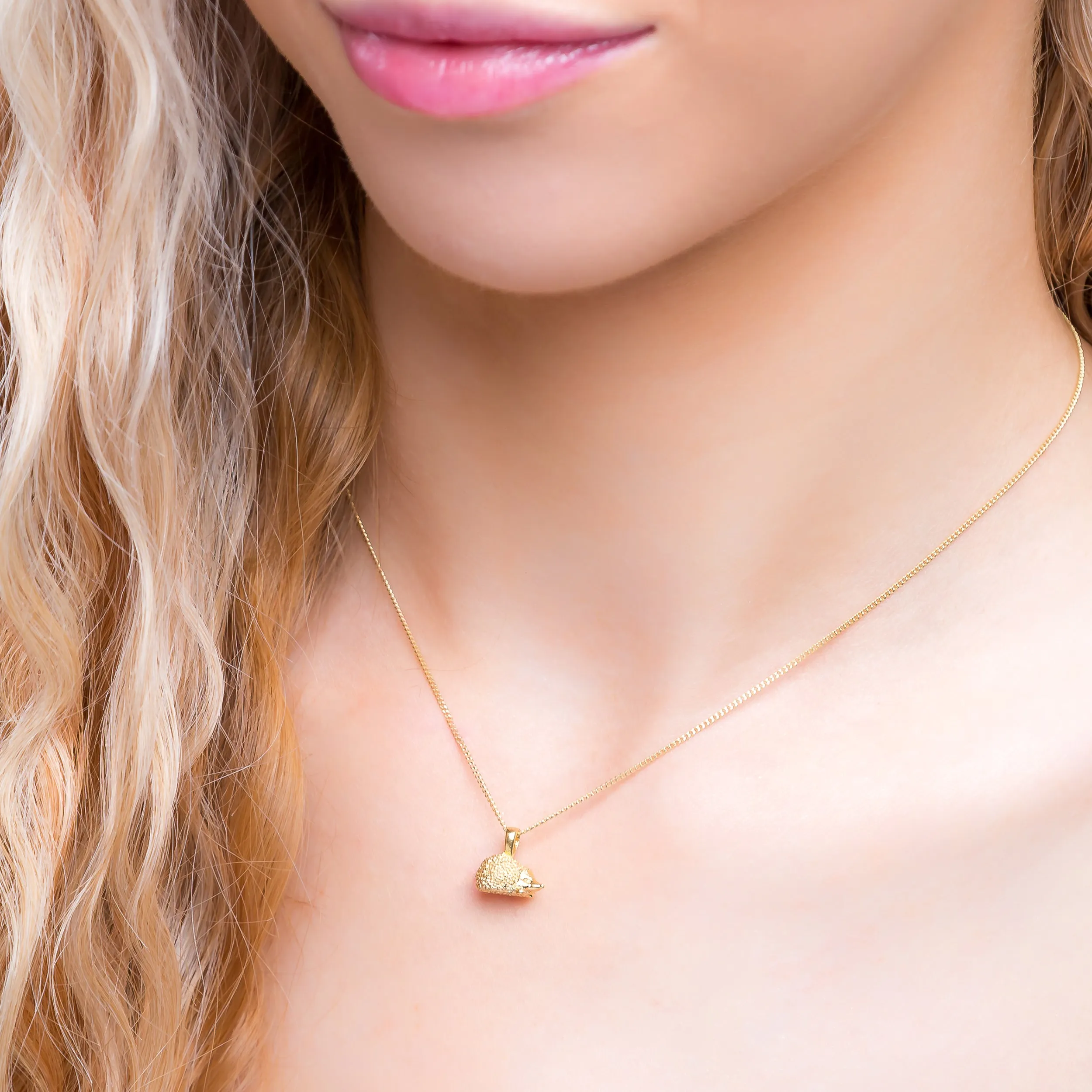 Cute Miniature Hedgehog Necklace in Silver with 24ct Gold sold by Henryka product image thumbnail 2