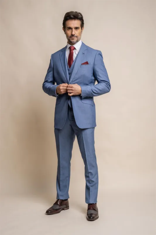 Blue Jay Long Three Piece Suit made by House of Cavani