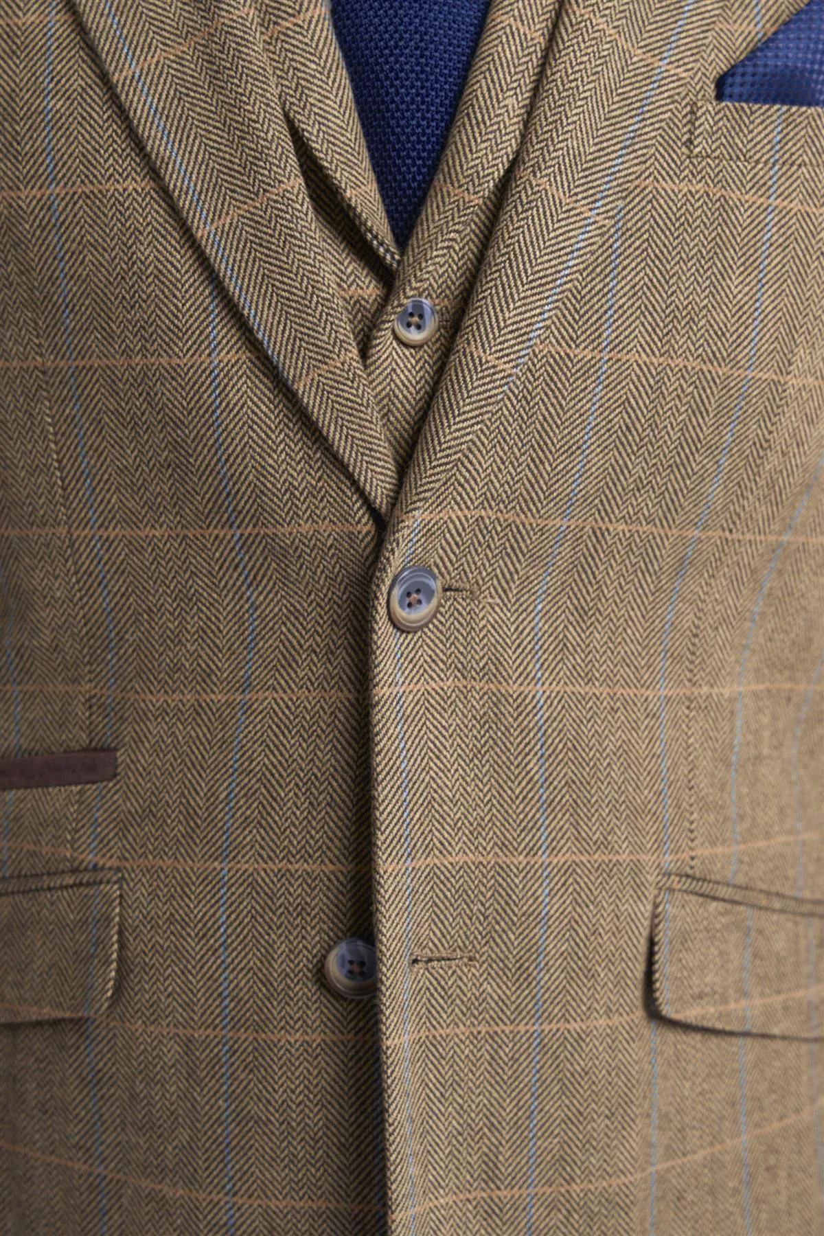 Albert Brown Tweed Check Blazer sold by House of Cavani product image thumbnail 5