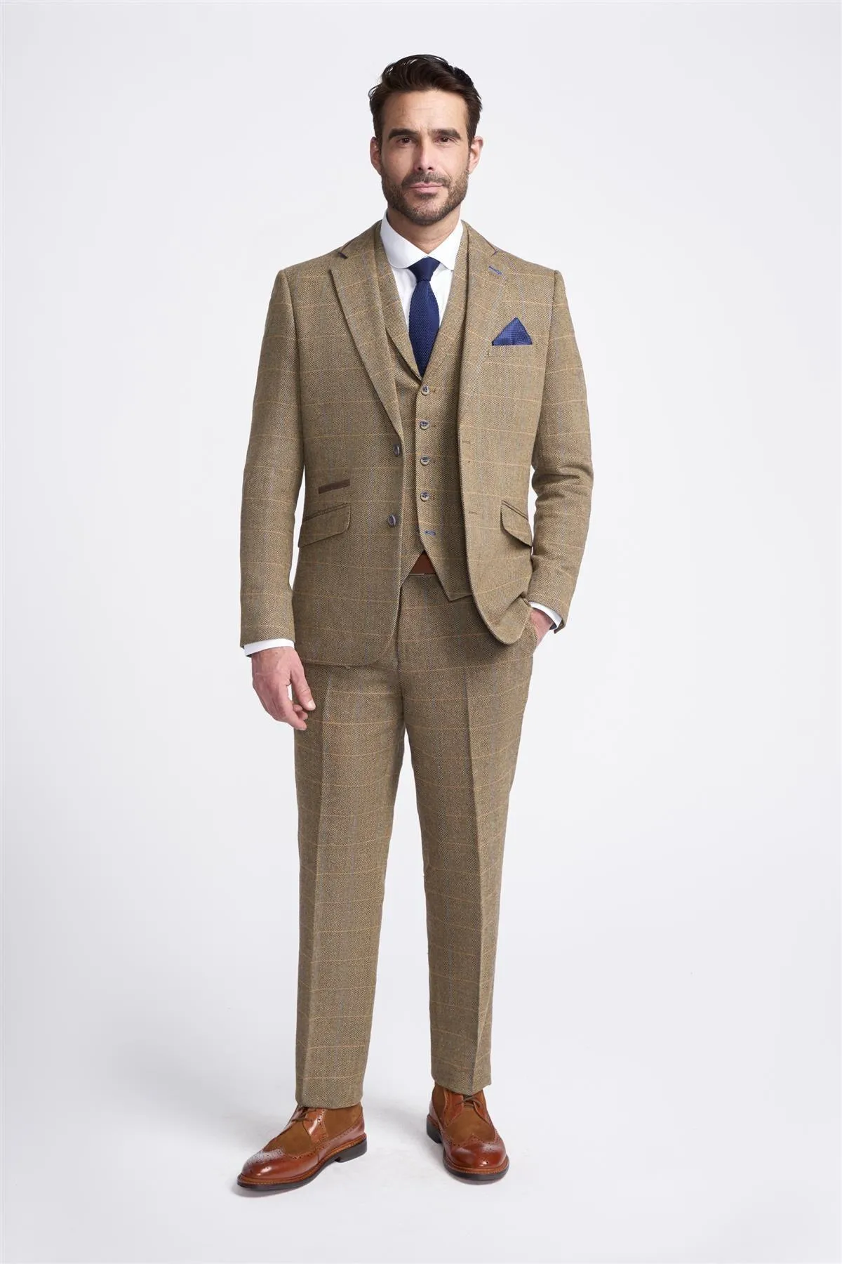 Albert Brown Tweed Check Blazer sold by House of Cavani product image thumbnail 2