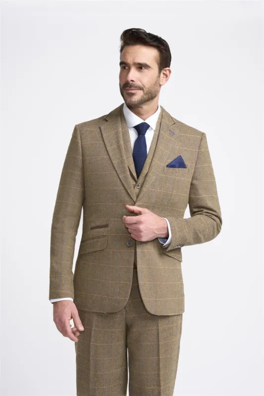 Albert Brown Tweed Check Blazer sold by House of Cavani