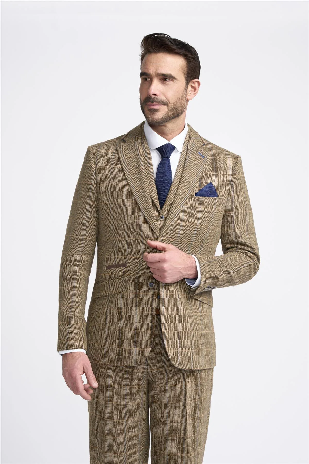 Albert Brown Tweed Check Blazer sold by House of Cavani