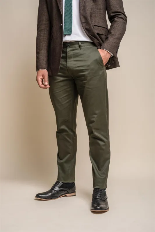 Dakota Olive Chino sold by House of Cavani