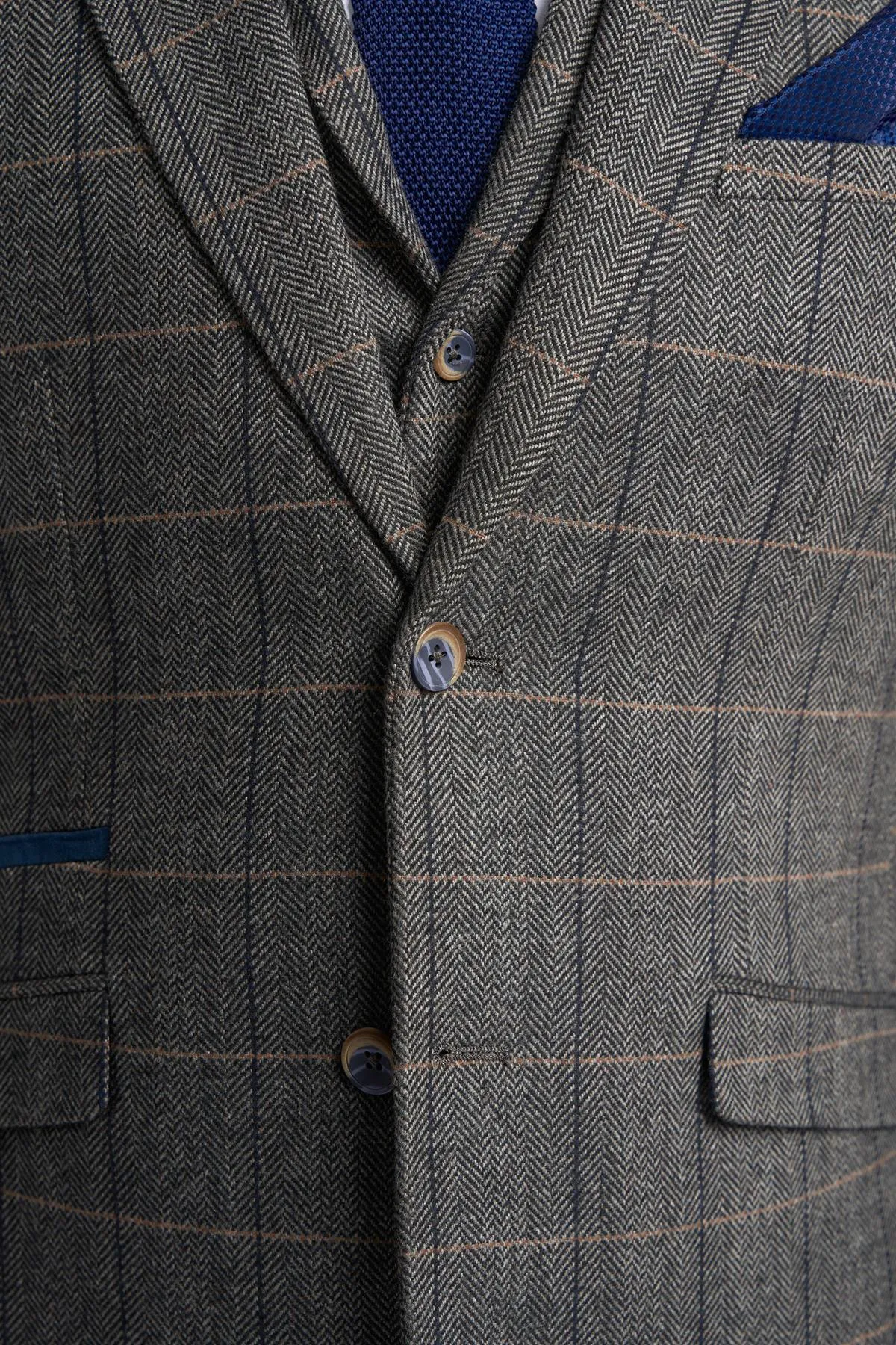 Albert Grey Tweed Check Blazer sold by House of Cavani product image thumbnail 5