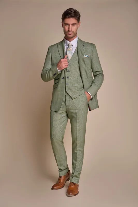Caridi Sage Regular Check Three Piece Suit sold by House of Cavani