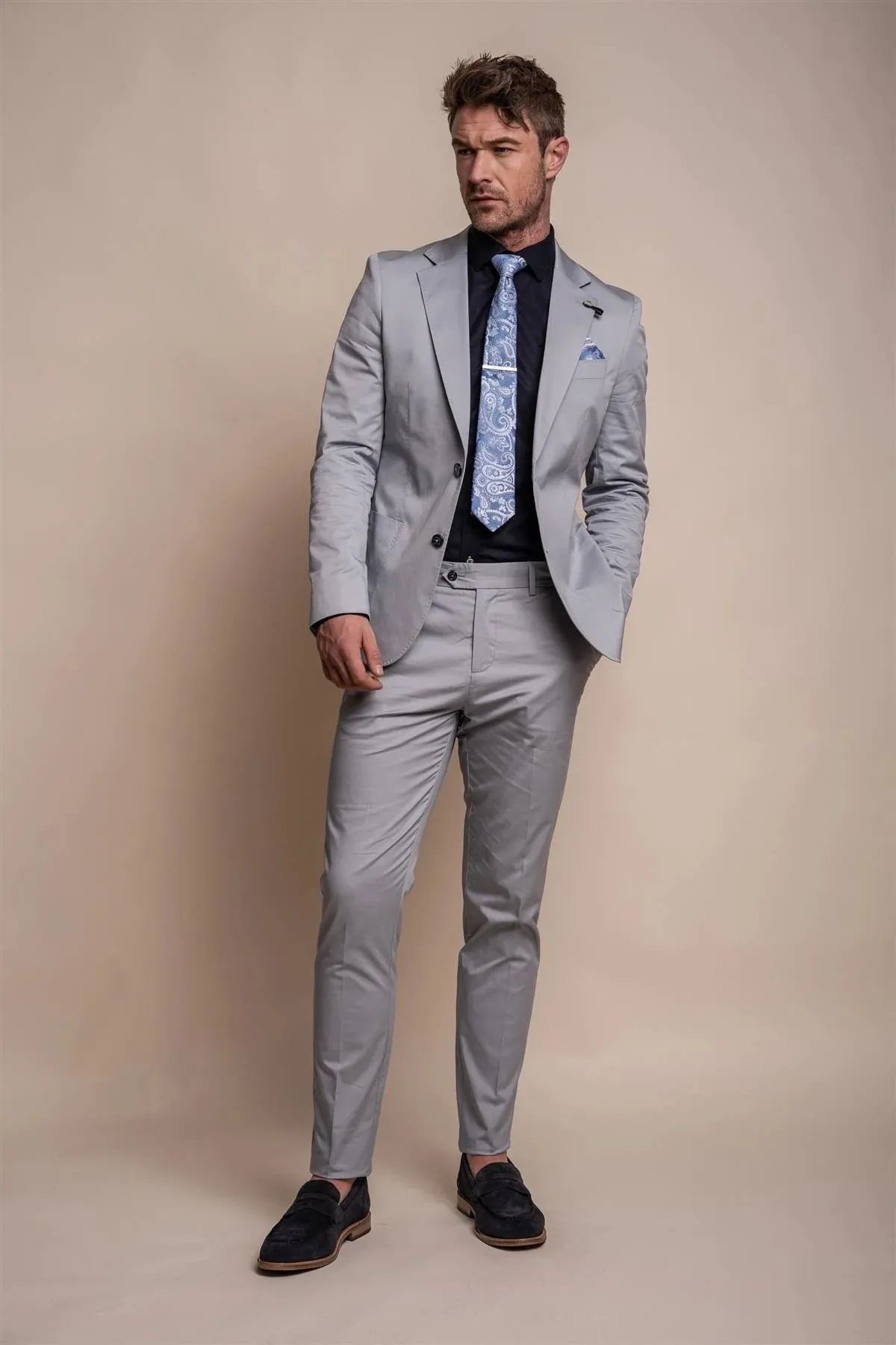 Mario Ice Blue Two Piece Suit sold by House of Cavani