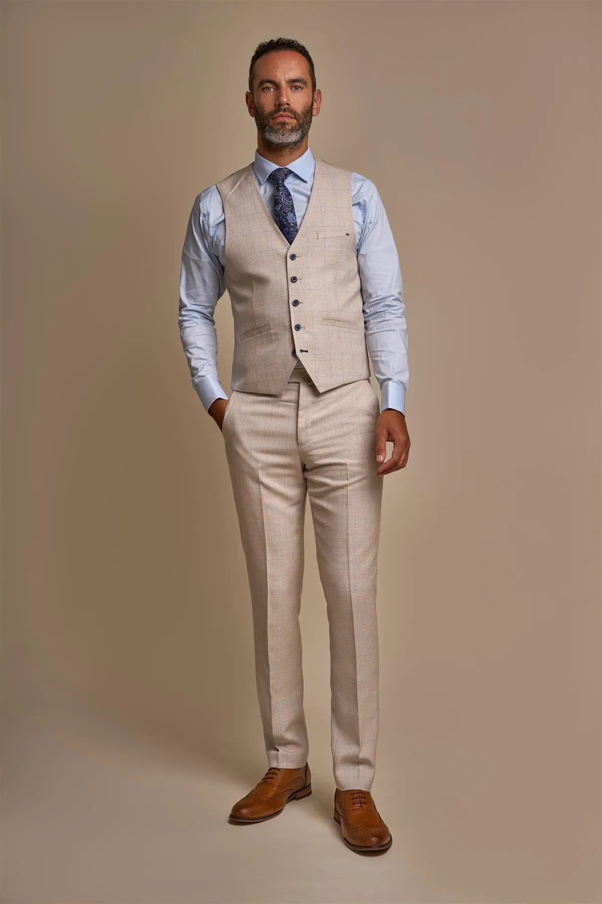 Caridi Beige Waistcoat sold by House of Cavani product image thumbnail 2