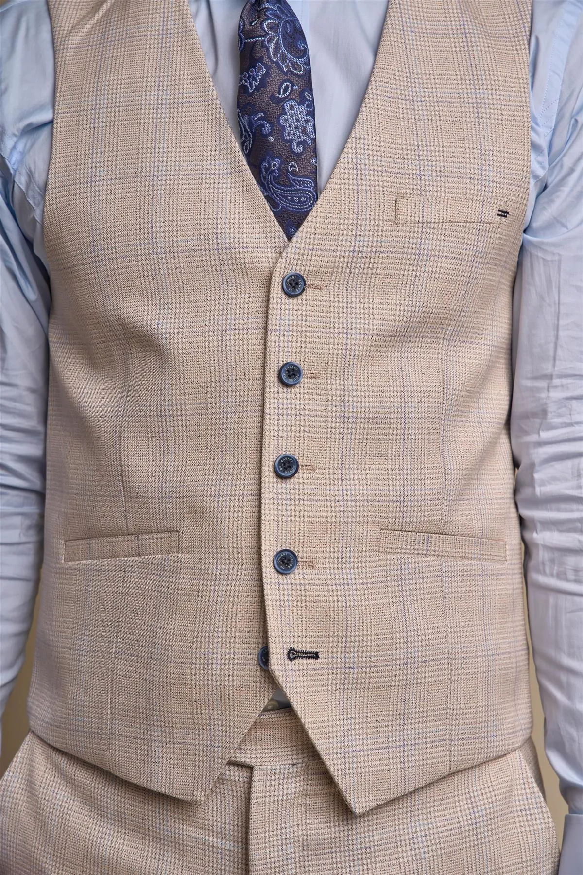 Caridi Beige Waistcoat sold by House of Cavani product image thumbnail 4