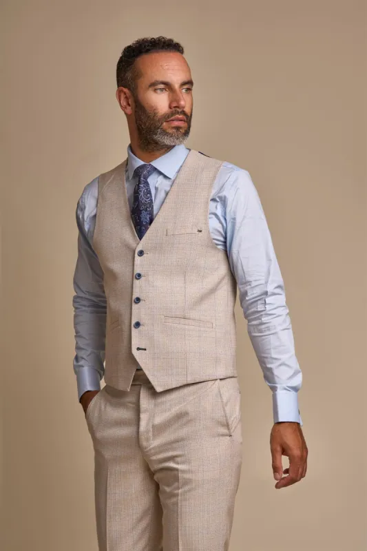Caridi Beige Waistcoat sold by House of Cavani