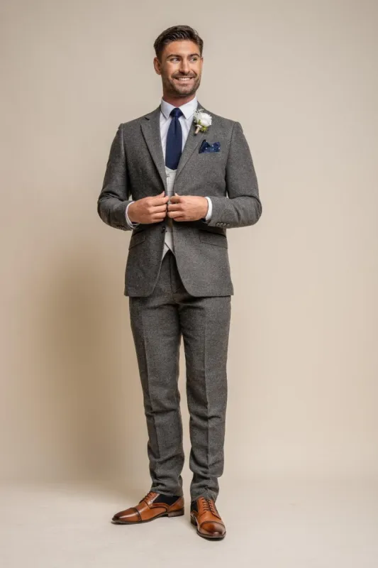 Martez Grey Suit With Radika Check Waistcoat sold by House of Cavani