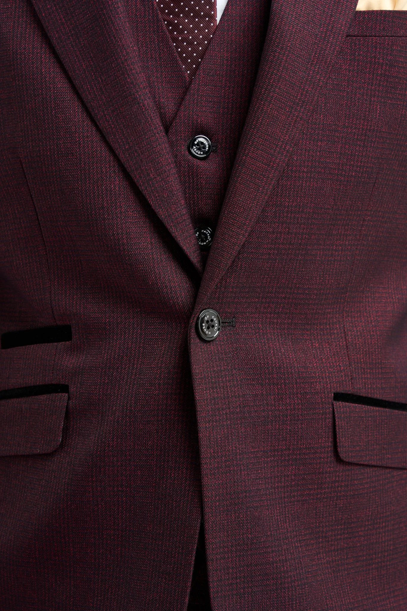 Caridi Wine Three Piece Suit sold by House of Cavani product image thumbnail 3
