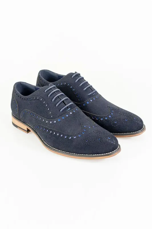 Mortimer Suede Brogue Shoes sold by House of Cavani