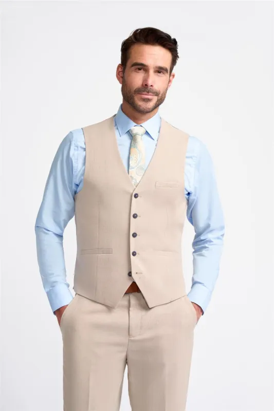 Miami Beige Waistcoat made by House of Cavani