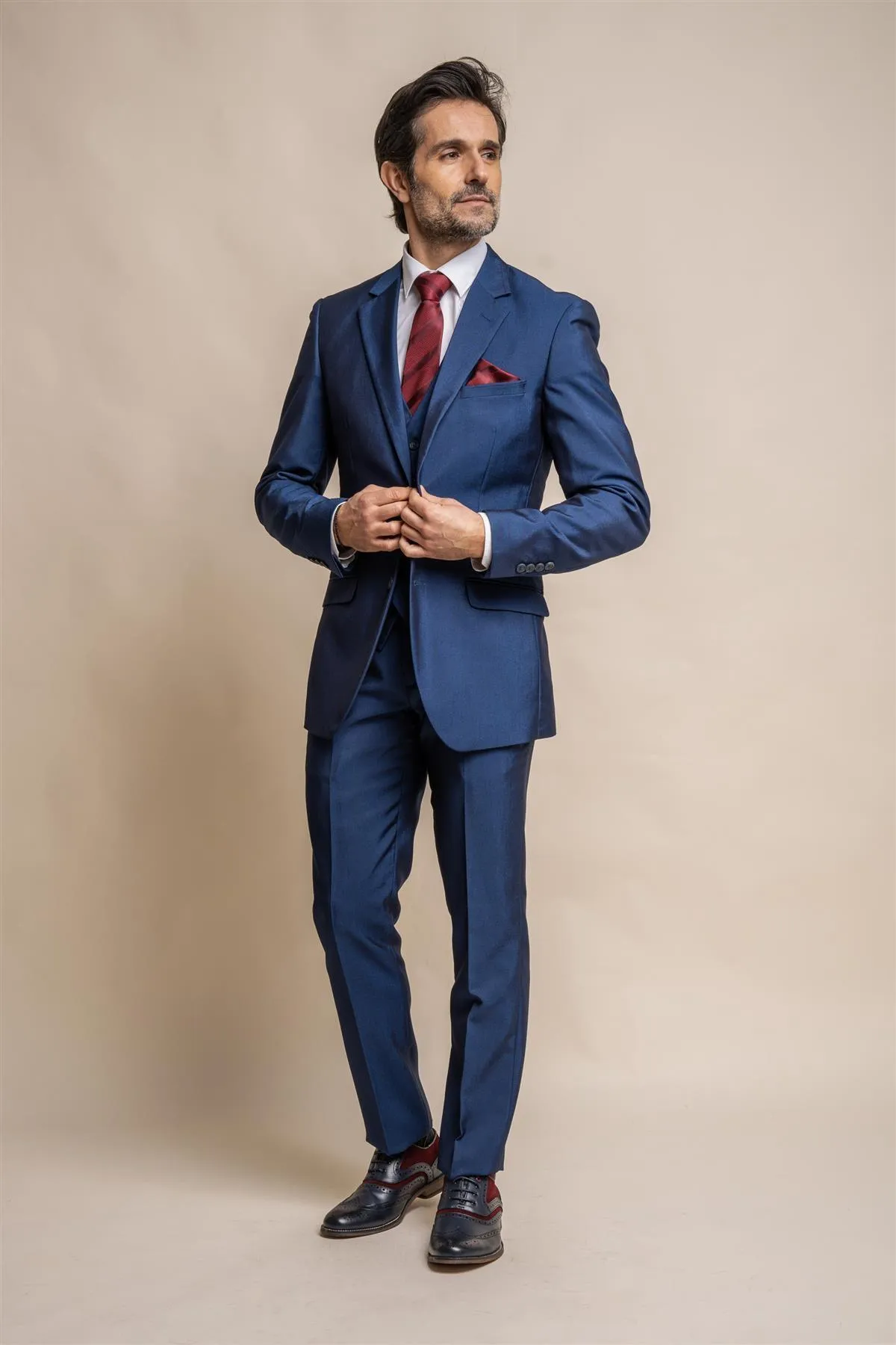 Ford Blue Long Three Piece Suit sold by House of Cavani