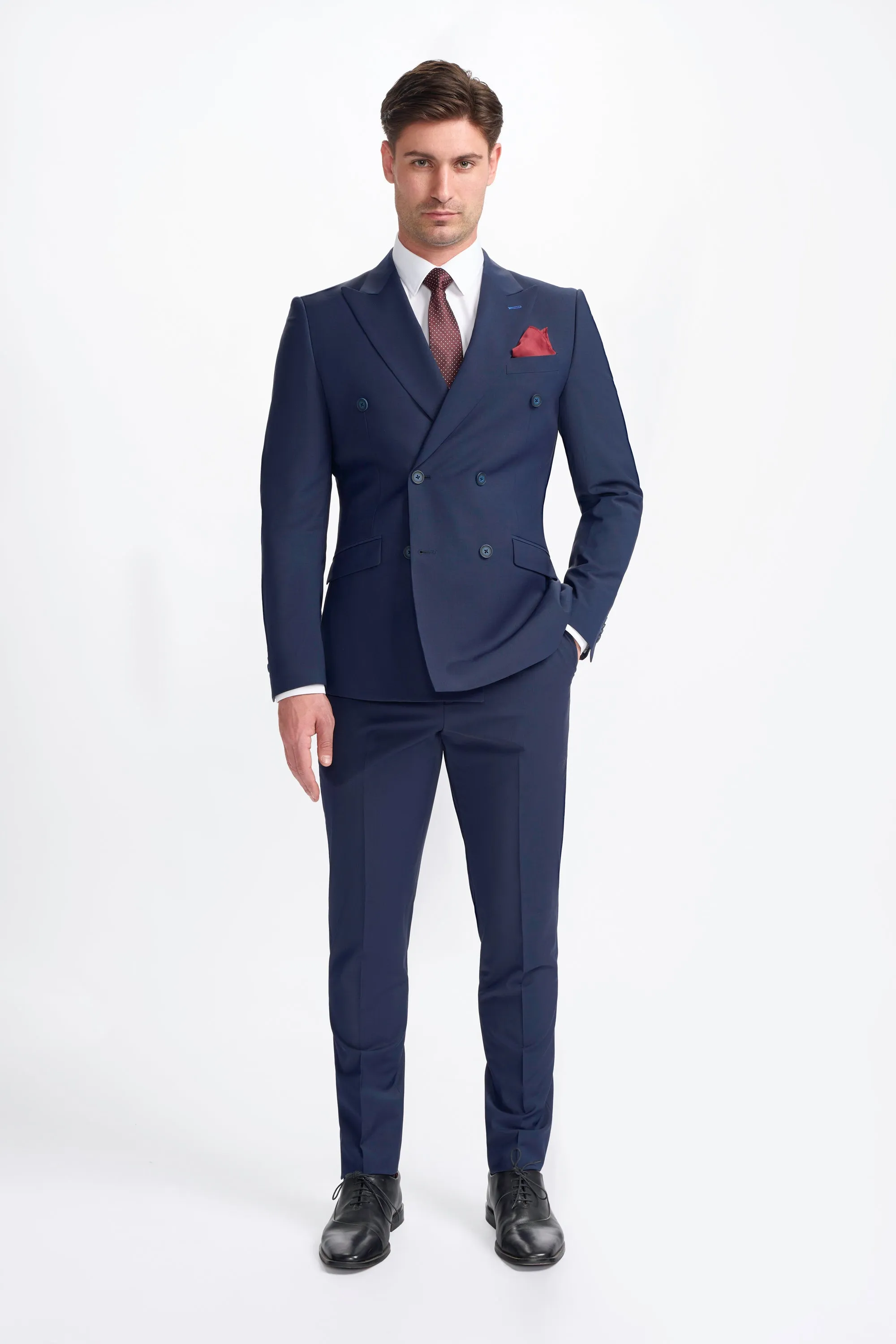 Bond Navy Double Breasted Two Piece Suit sold by House of Cavani