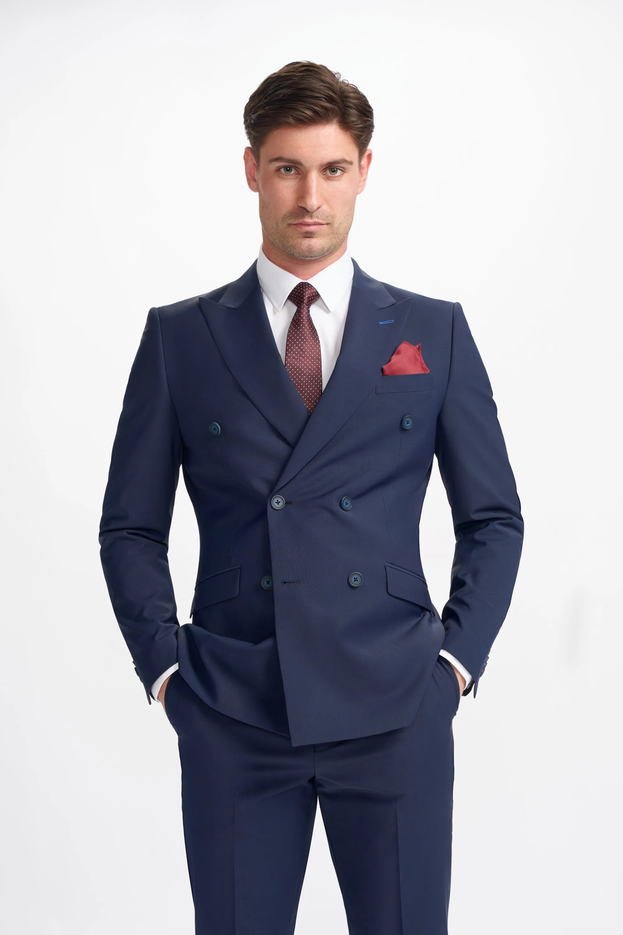 Bond Navy Double Breasted Two Piece Suit sold by House of Cavani product image thumbnail 2