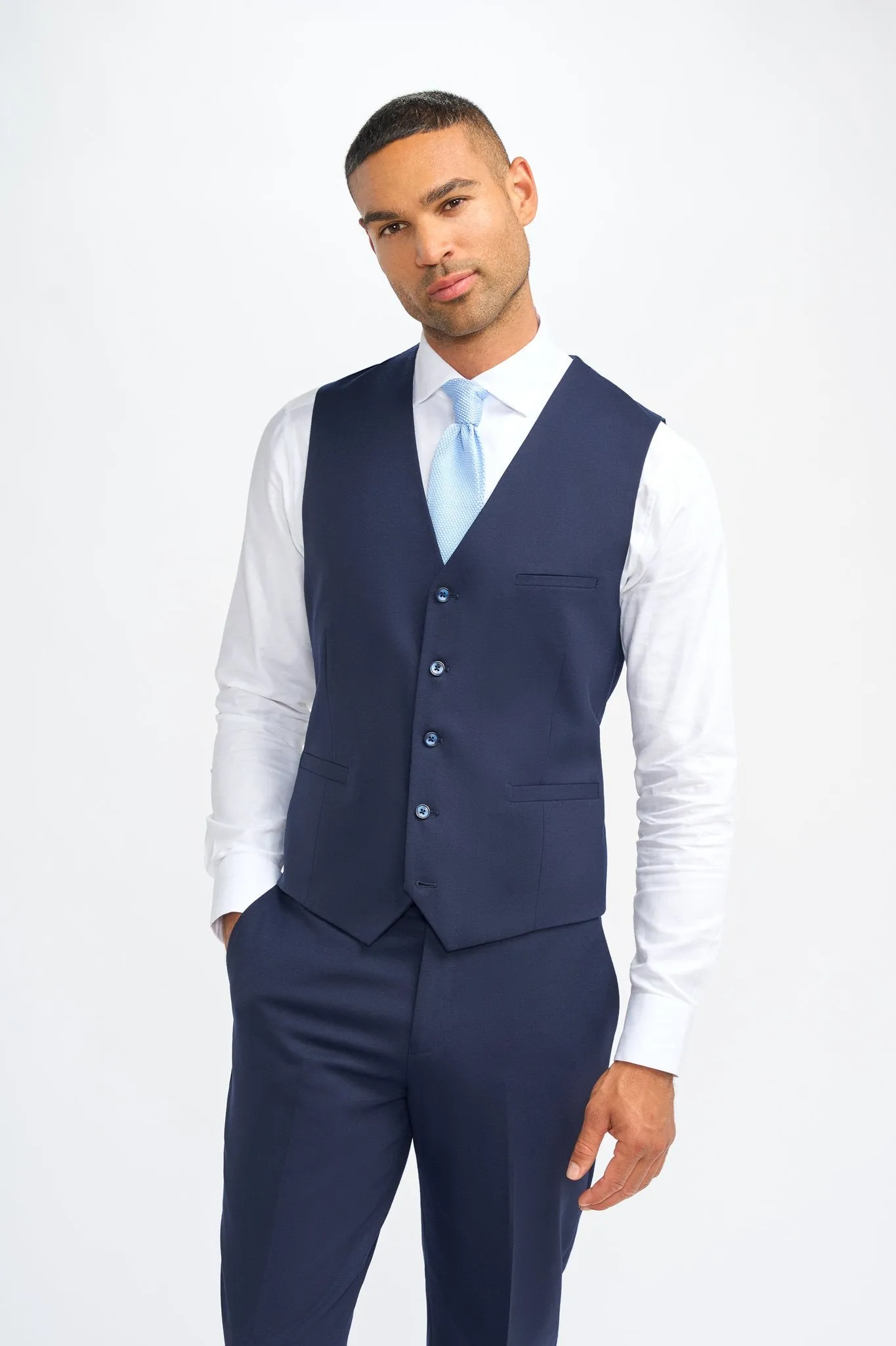 James Navy Super 130s Wool Three Piece Suit sold by House of Cavani product image thumbnail 4