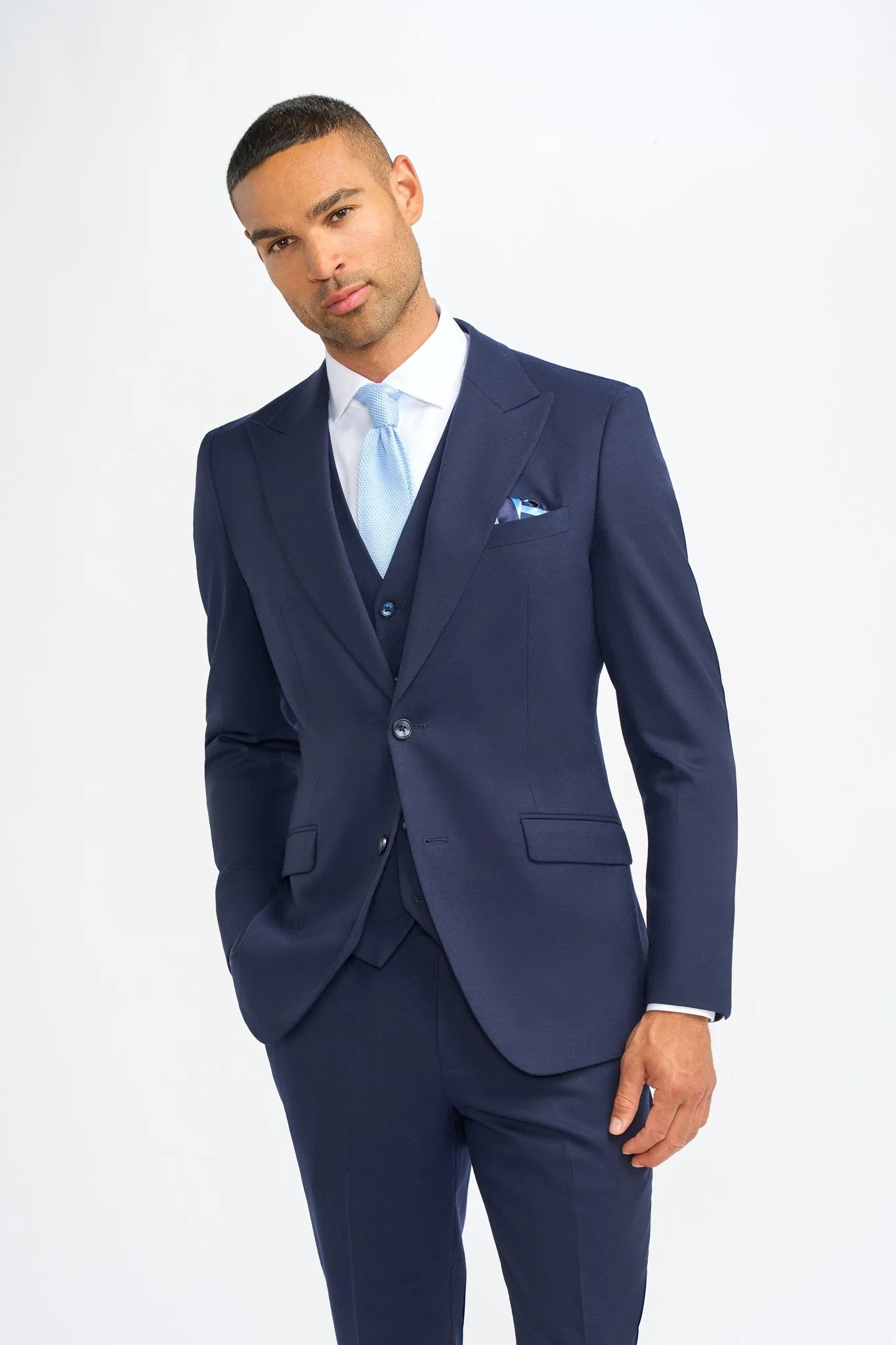 James Navy Super 130s Wool Three Piece Suit sold by House of Cavani product image thumbnail 2