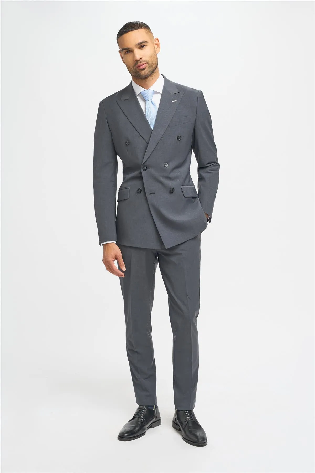 Bond Charcoal Double Breasted Blazer sold by House of Cavani product image thumbnail 2